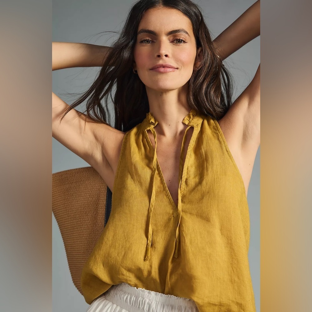 Anthropologie Pilcro The Tavi Linen Sleeveless Tank Top